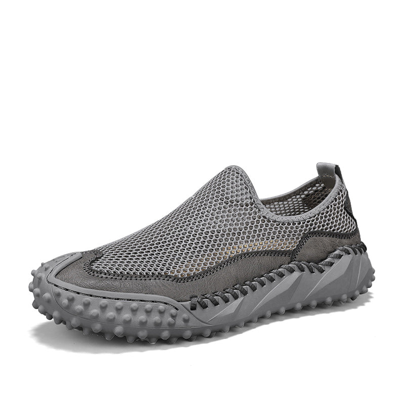 ⏰Fresh Steps – 60% OFF🛒 Men’s Slip-On Orthopedic Casual Walking Shoes – Breathable Mesh, Leather Trim, Arch Support & Non-Slip Rubber Sole for Outdoor Trekking