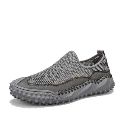 ⏰Fresh Steps – 60% OFF🛒 Men’s Slip-On Orthopedic Casual Walking Shoes – Breathable Mesh, Leather Trim, Arch Support & Non-Slip Rubber Sole for Outdoor Trekking