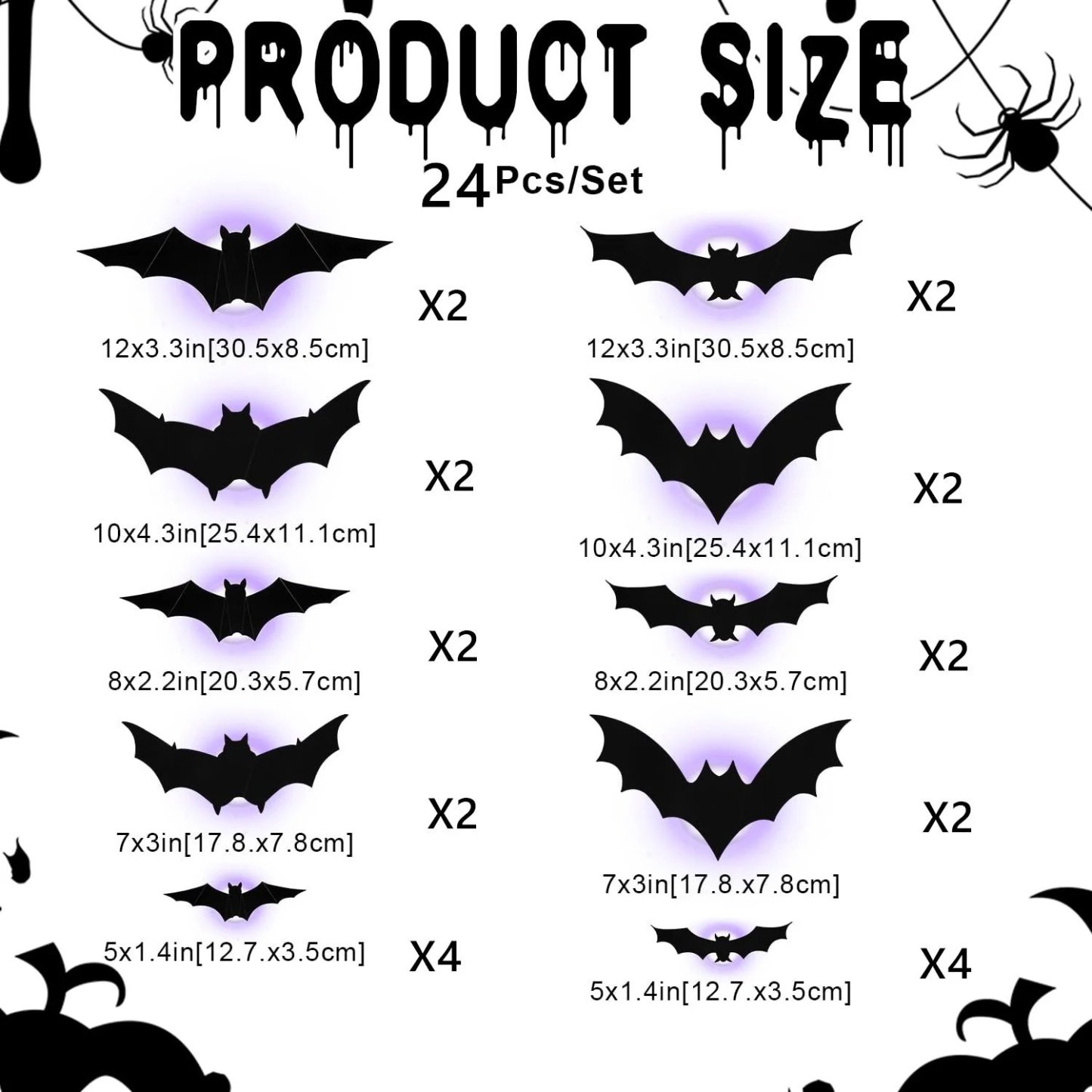 Halloween 3D Lighted Bats