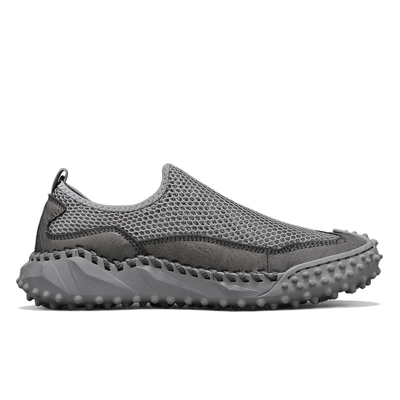 ⏰Fresh Steps – 60% OFF🛒 Men’s Slip-On Orthopedic Casual Walking Shoes – Breathable Mesh, Leather Trim, Arch Support & Non-Slip Rubber Sole for Outdoor Trekking