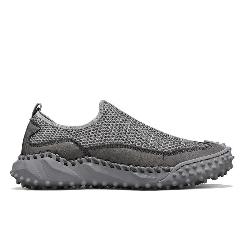 ⏰Fresh Steps – 60% OFF🛒 Men’s Slip-On Orthopedic Casual Walking Shoes – Breathable Mesh, Leather Trim, Arch Support & Non-Slip Rubber Sole for Outdoor Trekking