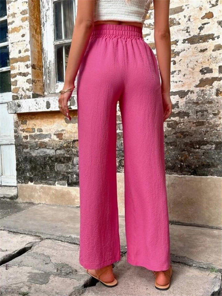Ladies Stylish New High-rise Solid Casual Pants