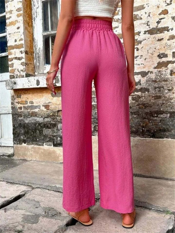 Ladies Stylish New High-rise Solid Casual Pants