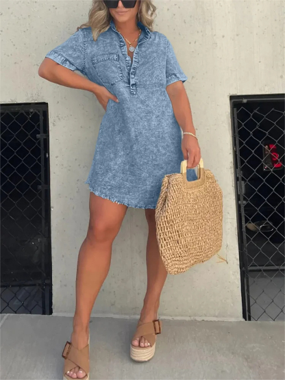 Women's Washed Shirt Dress
