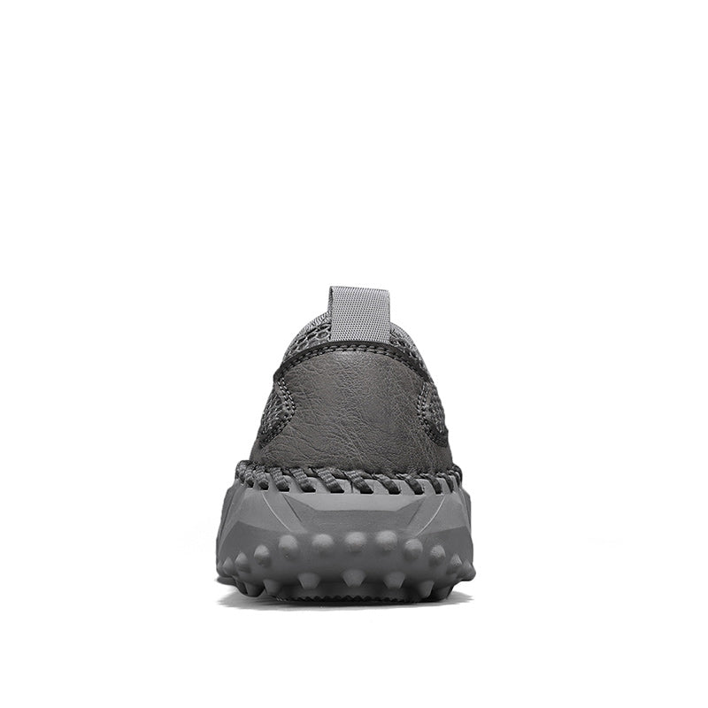 ⏰Fresh Steps – 60% OFF🛒 Men’s Slip-On Orthopedic Casual Walking Shoes – Breathable Mesh, Leather Trim, Arch Support & Non-Slip Rubber Sole for Outdoor Trekking
