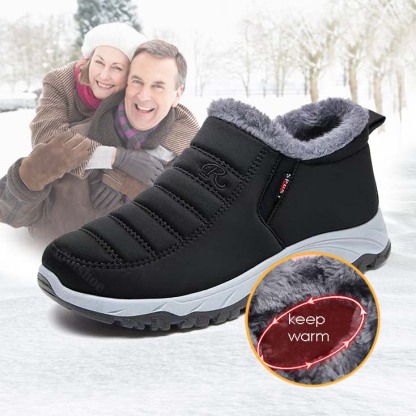Winter Simple Style Slip On Warm Fleece Walking Shoes