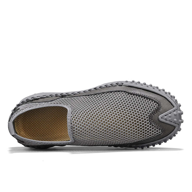 ⏰Fresh Steps – 60% OFF🛒 Men’s Slip-On Orthopedic Casual Walking Shoes – Breathable Mesh, Leather Trim, Arch Support & Non-Slip Rubber Sole for Outdoor Trekking