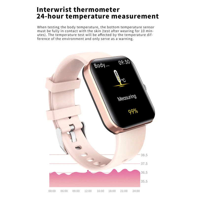 ♻ All day monitoring of heart rate,blood sugar, and blood pressure ⌚ Bluetooth fashion smartwatch