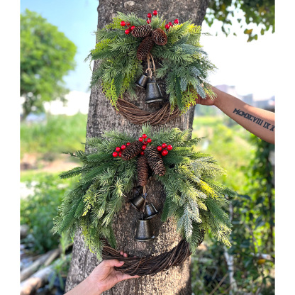 Farmhouse Christmas Wreath, Boho Wreath, Holiday Wreath