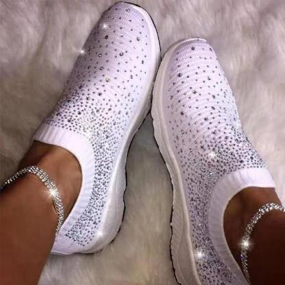 Crystal Bling Fashion Breathable Ladies Sneakers