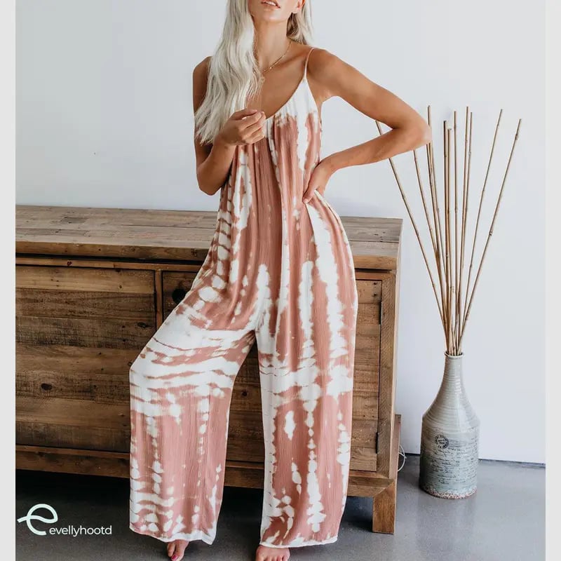 Plus Size Women Fashion Wide Leg Suspender Jumpsuit with Pockets Curvy Overalls