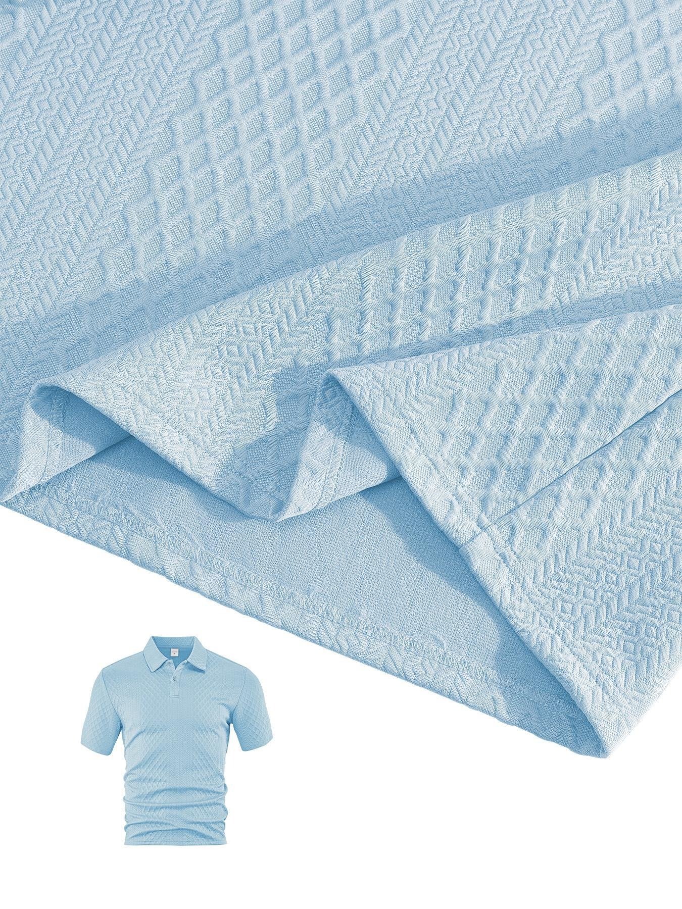 Men's Solid Polo Shirt & Drawstring Waist Shorts Set, Cozy Breathable Two-piece Outfits