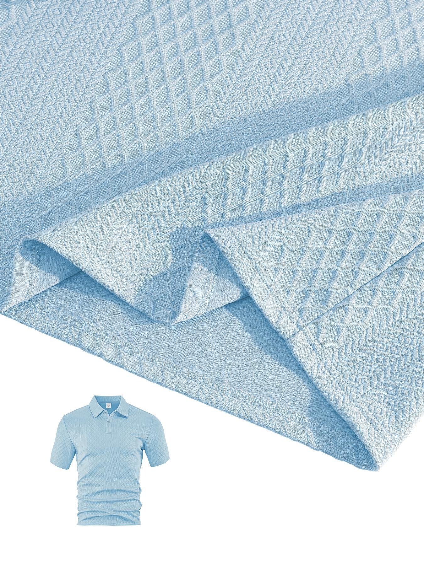 Men's Solid Polo Shirt & Drawstring Waist Shorts Set, Cozy Breathable Two-piece Outfits