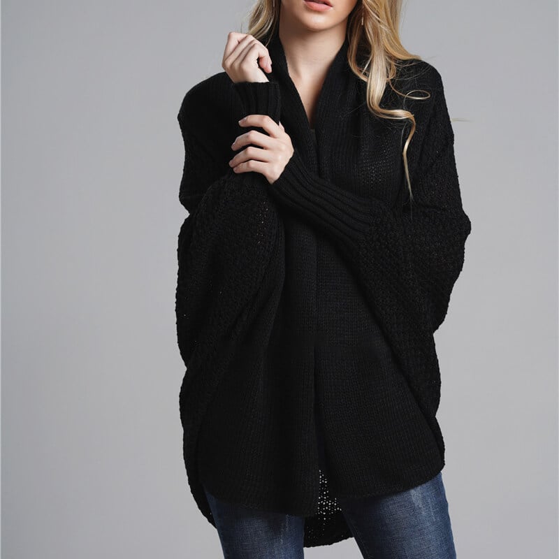 Bat sleeve Plus Size Long Knit Cardigan