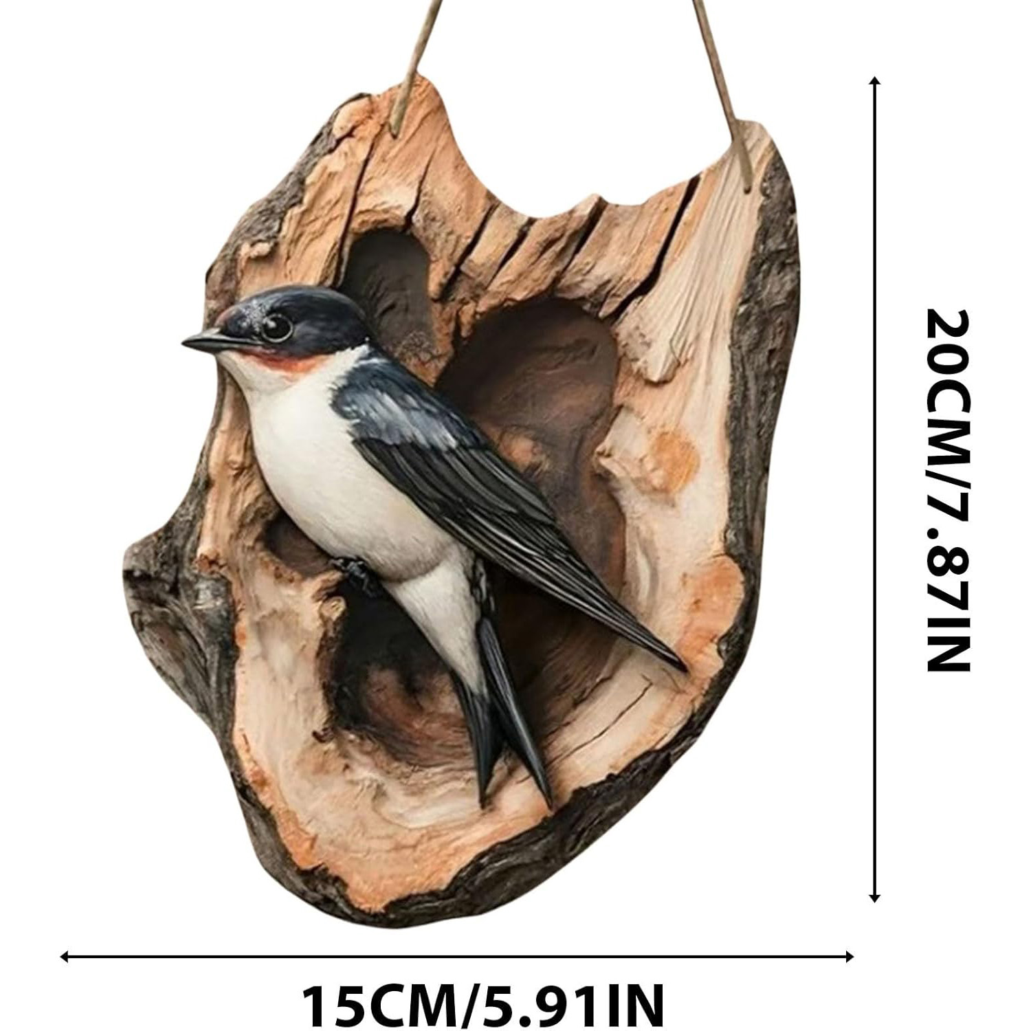 Wooden Hanging Bird Ornament for Animal Lovers Gift