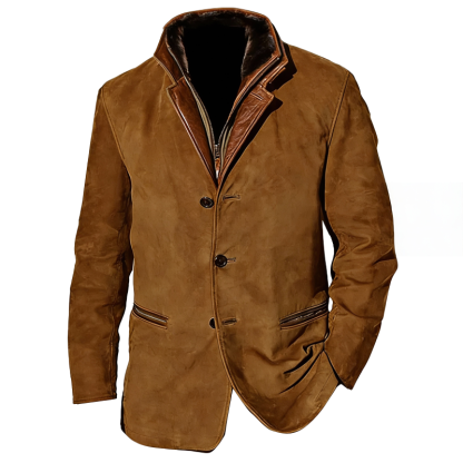 ⏰Promotion 50% OFF -Men's Vintage Mid-Length Leather Jacket