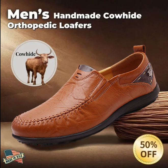 ⏰Promotion - 50% OFF🔥 Handcrafted Ortho Slip-On Leather Loafers