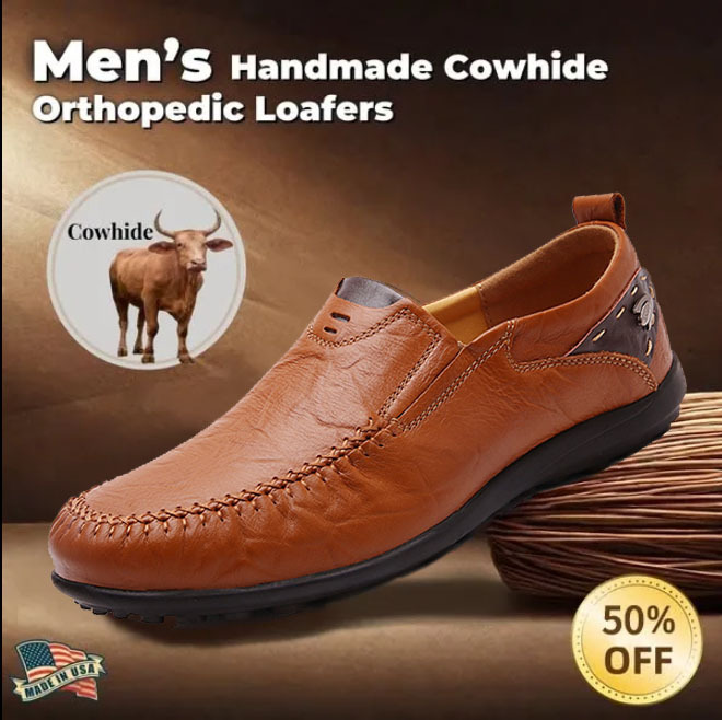 ⏰Promotion - 50% OFF🔥 Handcrafted Ortho Slip-On Leather Loafers
