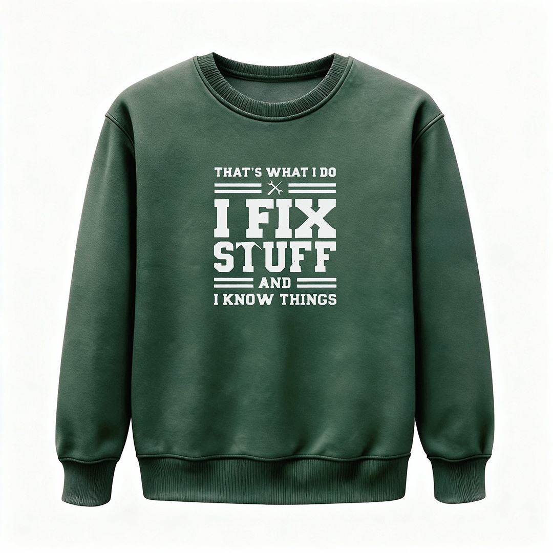 🔥“I Fix Stuff & Know Things” Tee – The Perfect T-Shirt for Problem Solvers 🔧