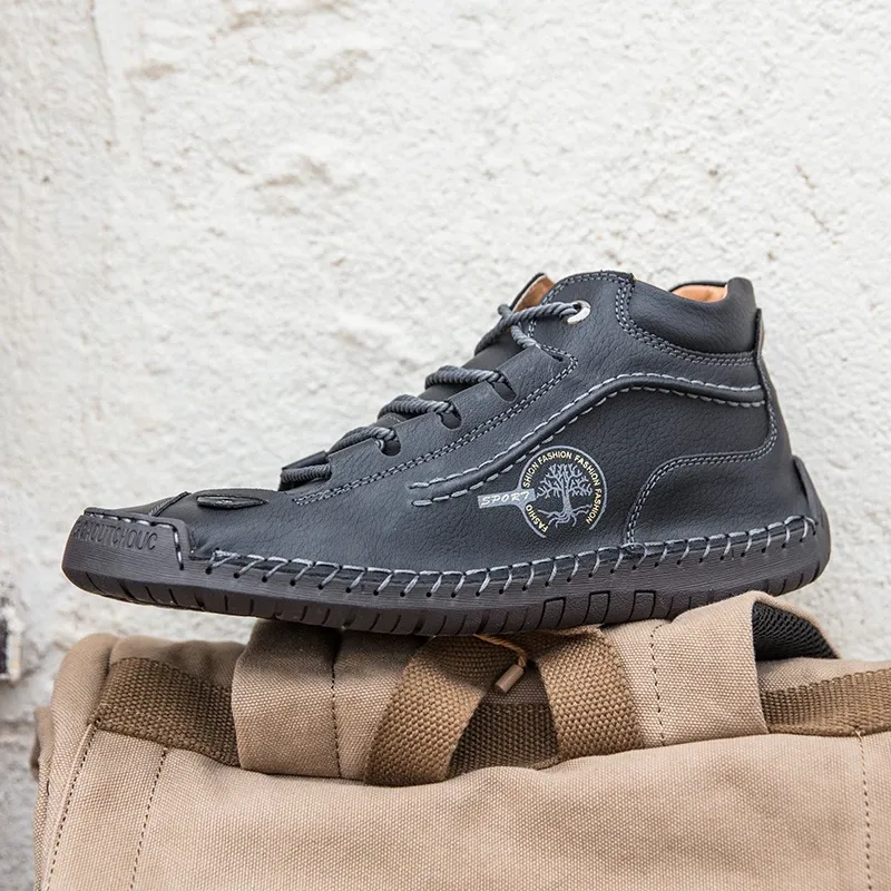(⏰Clearance Sale-70%OFF🔥)Men’s Vintage Leather Hiking Boots – Genuine Leather, Orthopedic Arch Support, Wide Toe, Waterproof, Breathable, Hand-Sewn, Non-Slip, Lightweight & All-Day Comfort