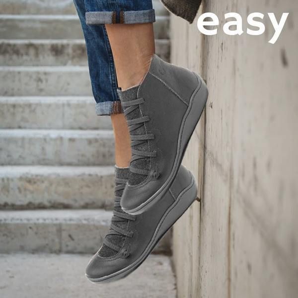 Premium Orthopedic Lace-Up Ankle Boots, Genuine Comfy Orthopedic Leather Boots, 2024 Design