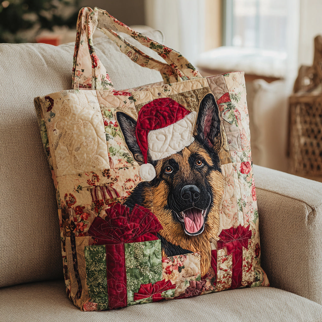 Christmas German Shepherd Quilted Tote Bag NCU0HH891