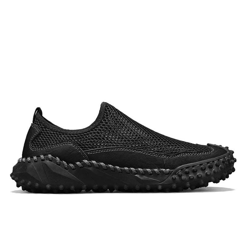 ⏰Fresh Steps – 60% OFF🛒 Men’s Slip-On Orthopedic Casual Walking Shoes – Breathable Mesh, Leather Trim, Arch Support & Non-Slip Rubber Sole for Outdoor Trekking