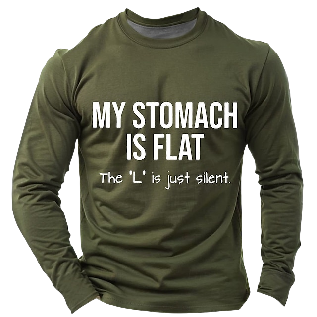 Men's Funny Slang T Shirt Long Sleeve T shirt 3D Print Crew Neck Shirt Fashion Daily Basic Street Casual Daily Black Red Blue Summer Spring All Seasons Clothing Apparel