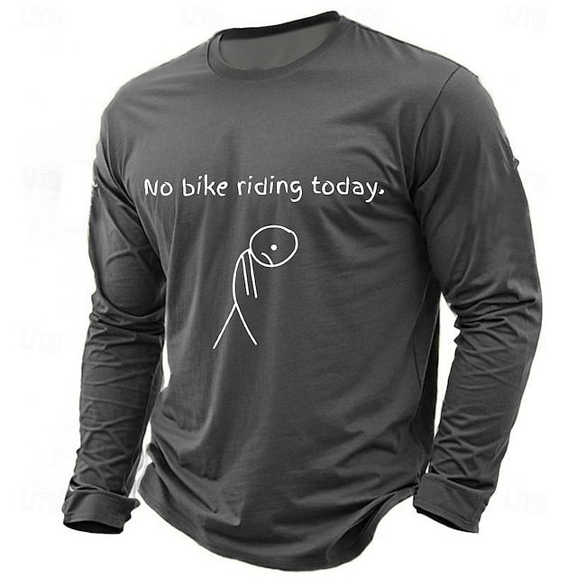 Men's No Bike Riding Today Funny T Shirt Short Sleeve T shirt 3D Print Crew Neck Shirt Fashion Daily Basic Street Casual Black Red Blue Summer Spring Clothing Apparel