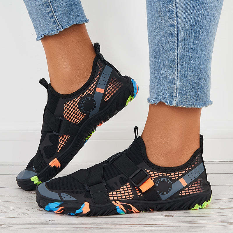 Men Buckle Decor Water Shoes Quick Drying Aqua Sneakers