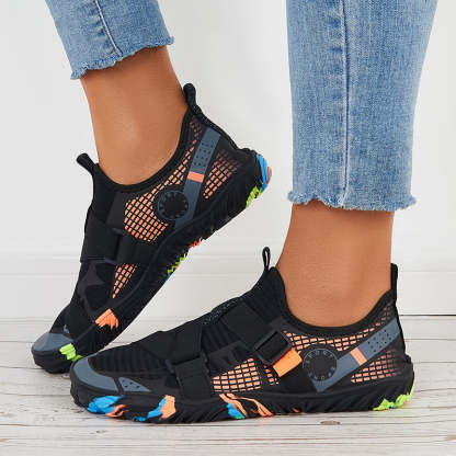 Men Buckle Decor Water Shoes Quick Drying Aqua Sneakers