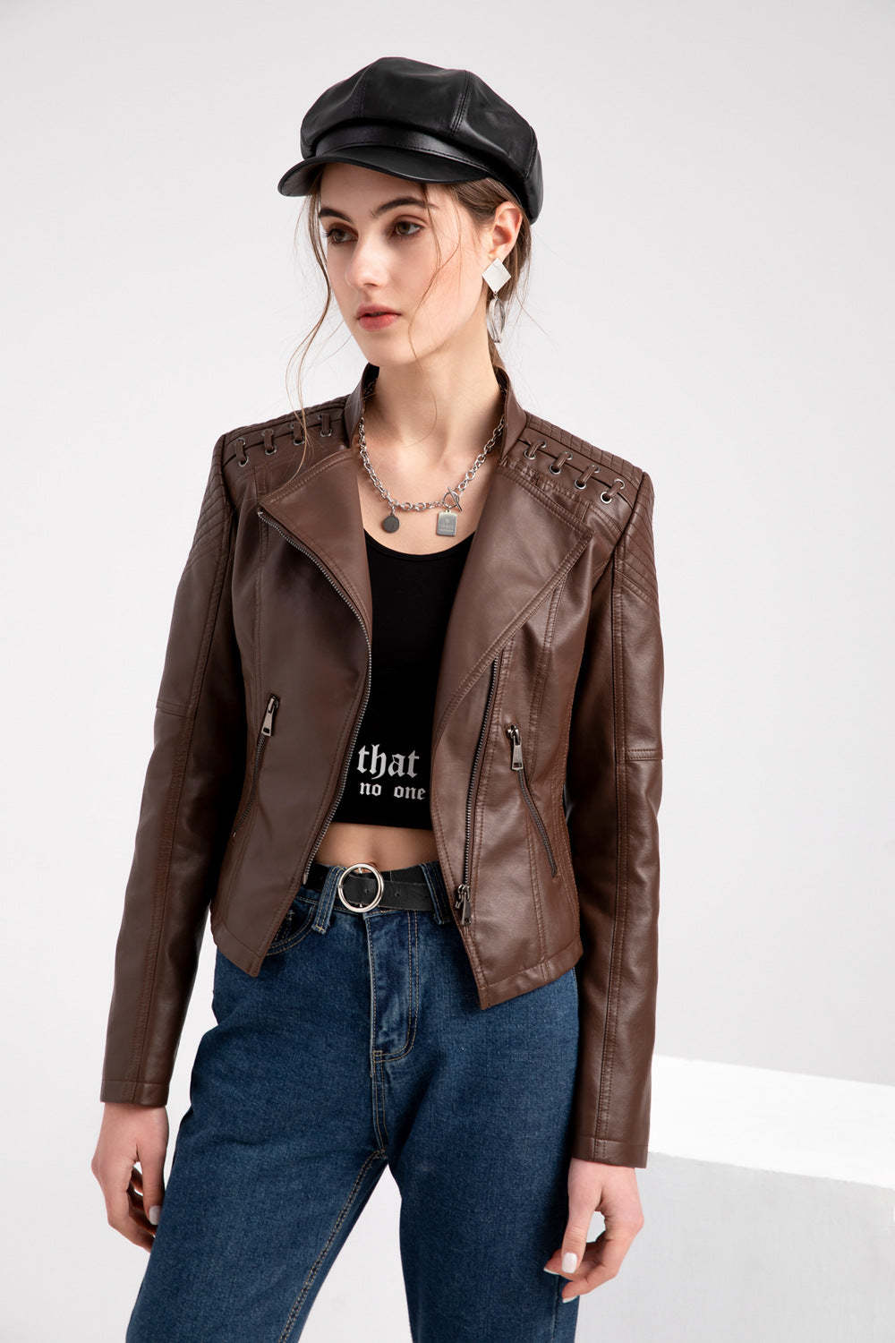 Washed Lambskin Leather Jacket