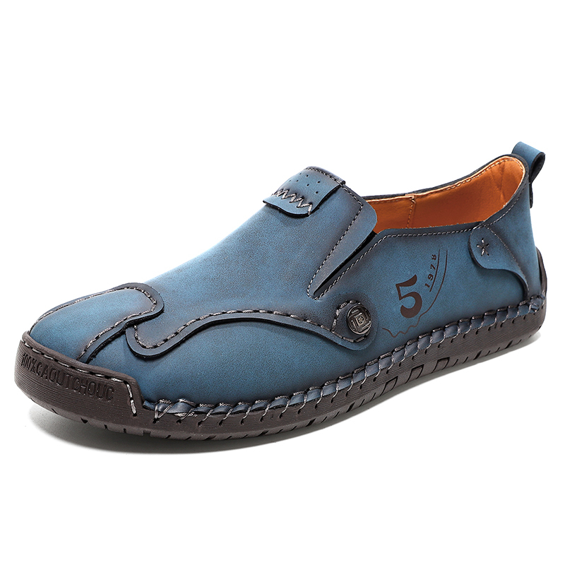 Men’s Leather Slip-On Loafers – Comfortable, Breathable & Supportive Driving Shoes with Grippy Sole for Daily Wear