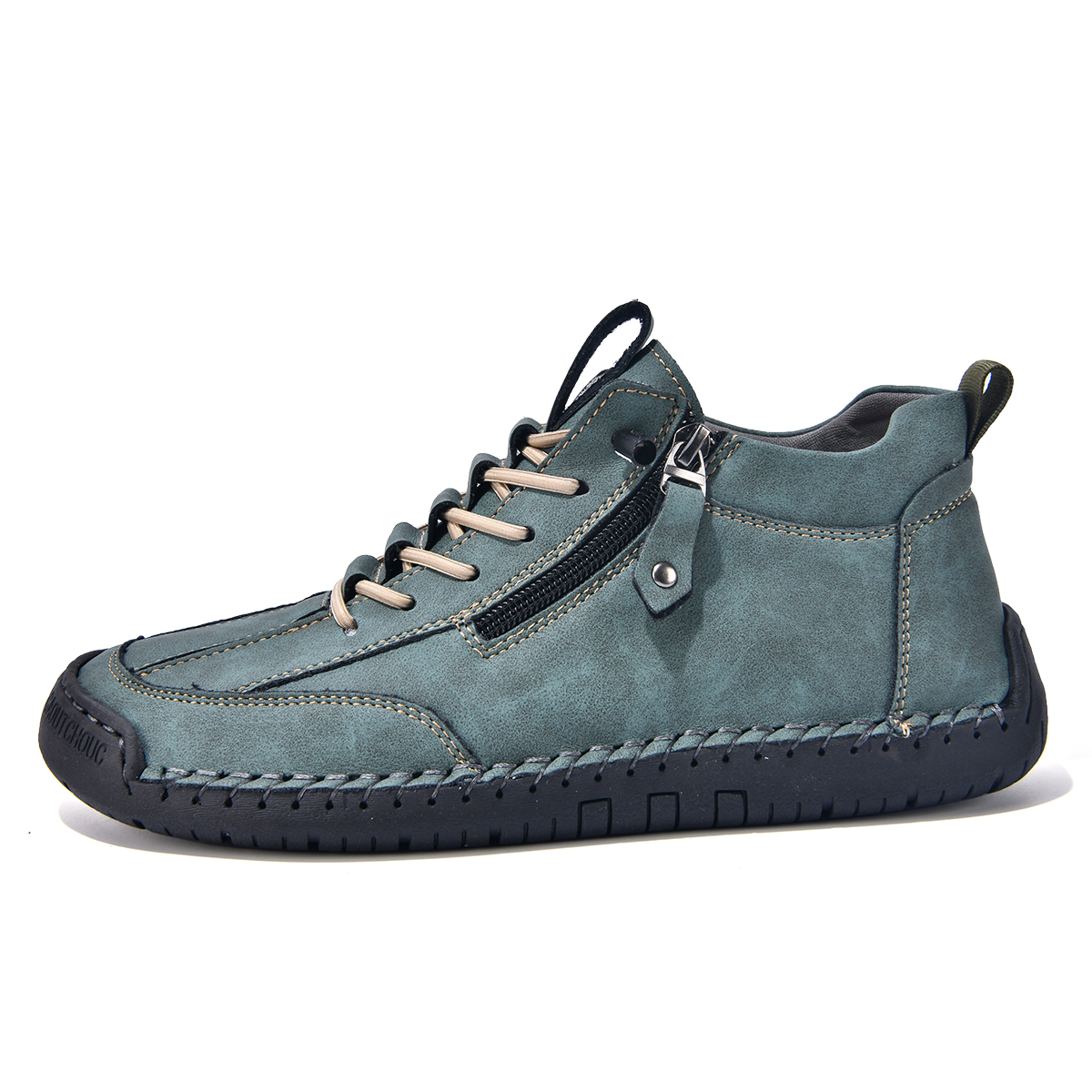 (⏰LAST DAY-70% OFF🛒)Men’s Outdoor Casual Leather Boots – First Layer Cowhide, Wide Toe, Arch Support, Zipper & Slip-On, Comfortable for Walking & Driving