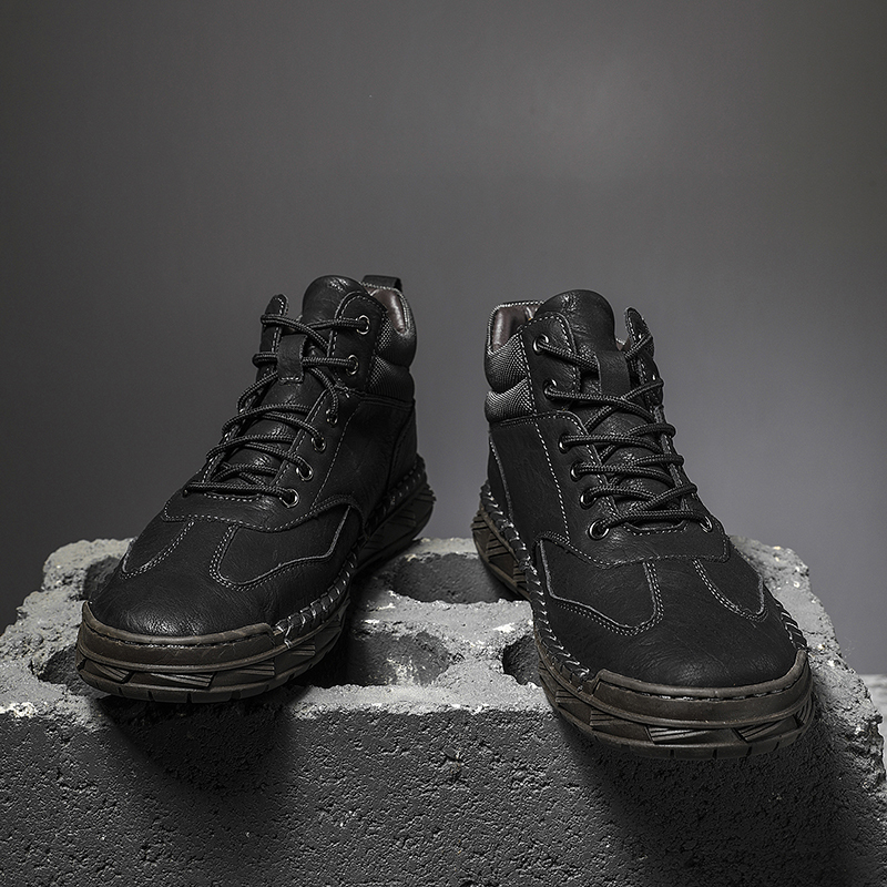 ⏰LAST DAY-70% OFF🛒Men’s Outdoor Leather Boots – Handmade, Arch Support, Lightweight and Non-Slip for Walking & Driving