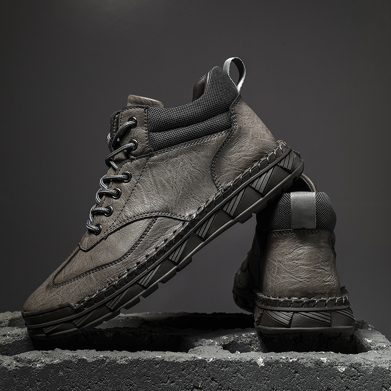 ⏰LAST DAY-70% OFF🛒Men’s Outdoor Leather Boots – Handmade, Arch Support, Lightweight and Non-Slip for Walking & Driving