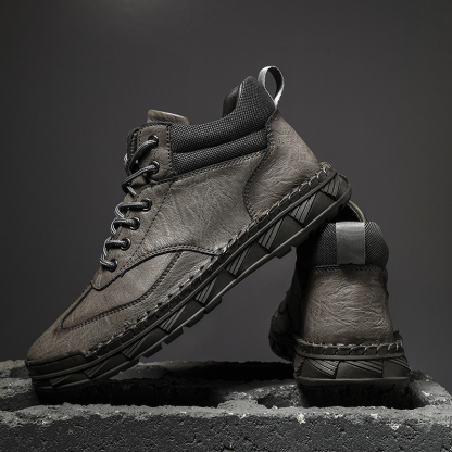 ⏰LAST DAY-70% OFF🛒Men’s Outdoor Leather Boots – Handmade, Arch Support, Lightweight and Non-Slip for Walking & Driving