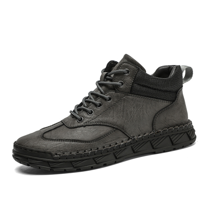 ⏰LAST DAY-70% OFF🛒Men’s Outdoor Leather Boots – Handmade, Arch Support, Lightweight and Non-Slip for Walking & Driving