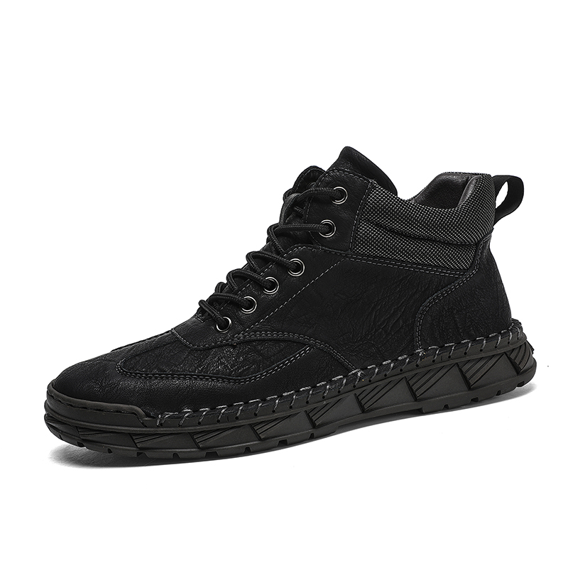 ⏰LAST DAY-70% OFF🛒Men’s Outdoor Leather Boots – Handmade, Arch Support, Lightweight and Non-Slip for Walking & Driving