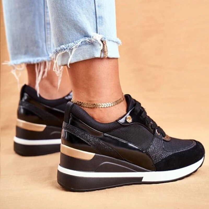 Women Arch Support Comfy Breathable Height Increase Sneakers