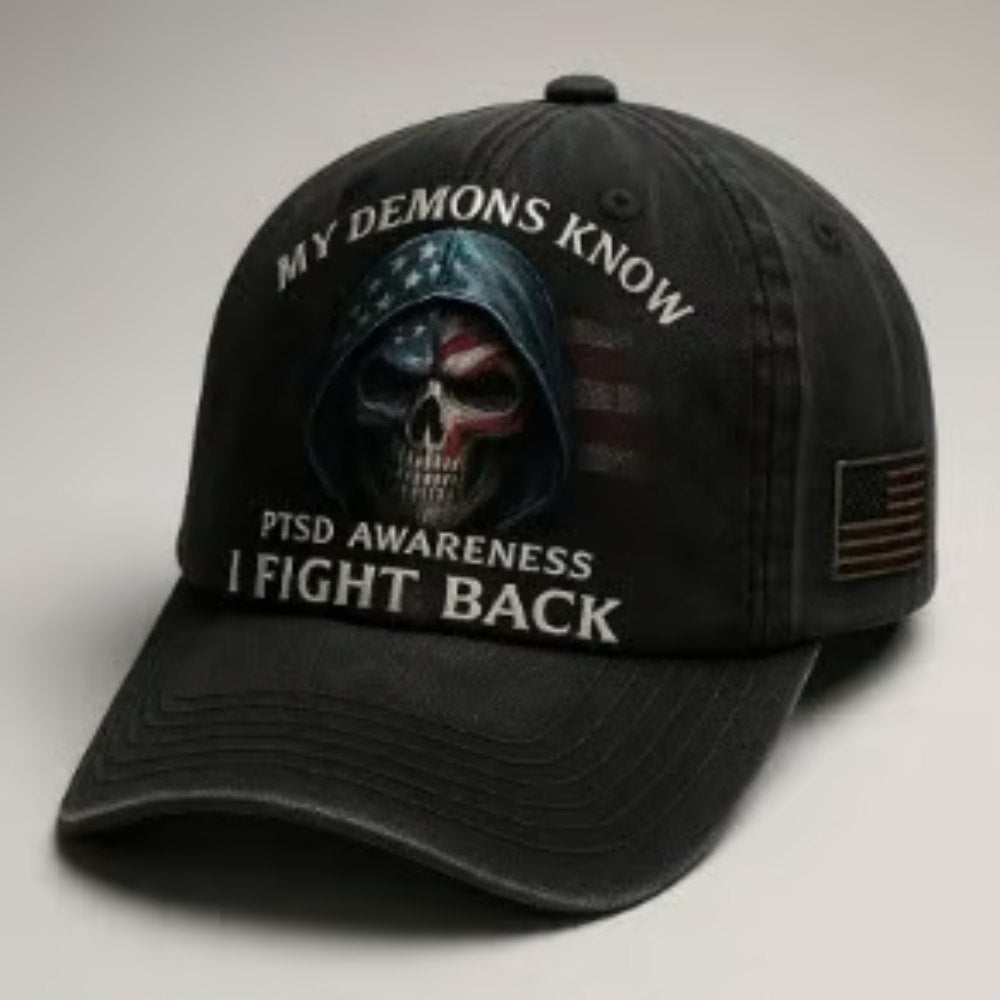 PTSD Awareness Veterans Challenge Hat – I Fight Back, Every Day