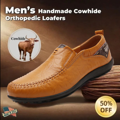 ⏰Promotion - 50% OFF🔥 Handcrafted Ortho Slip-On Leather Loafers