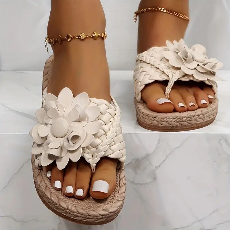 Women's orthopedic Flower Flat Flip Flops