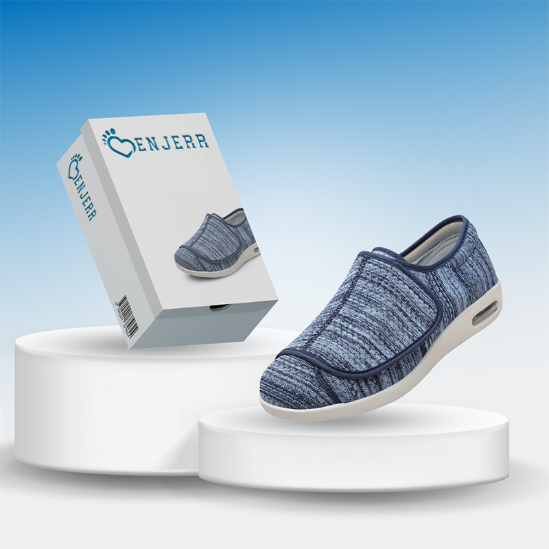 Wide Pain Relief Diabetic Shoes Black Grey