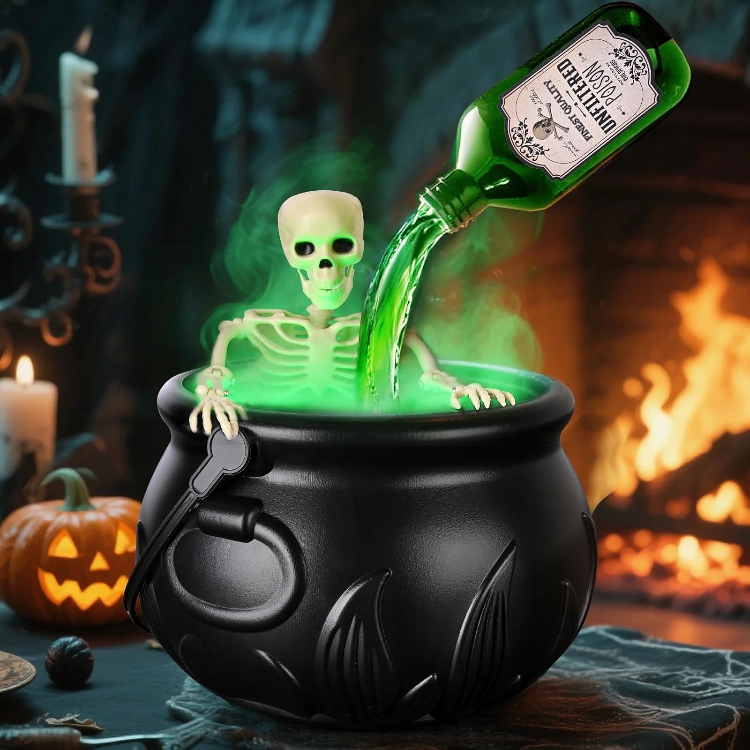 ⚡Cauldron Halloween Decor with Magic Floating Potion Bottles and Diffu