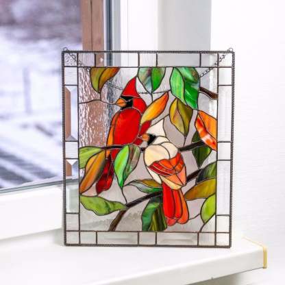 Cardinal Painted Acrylic Glass Panel
