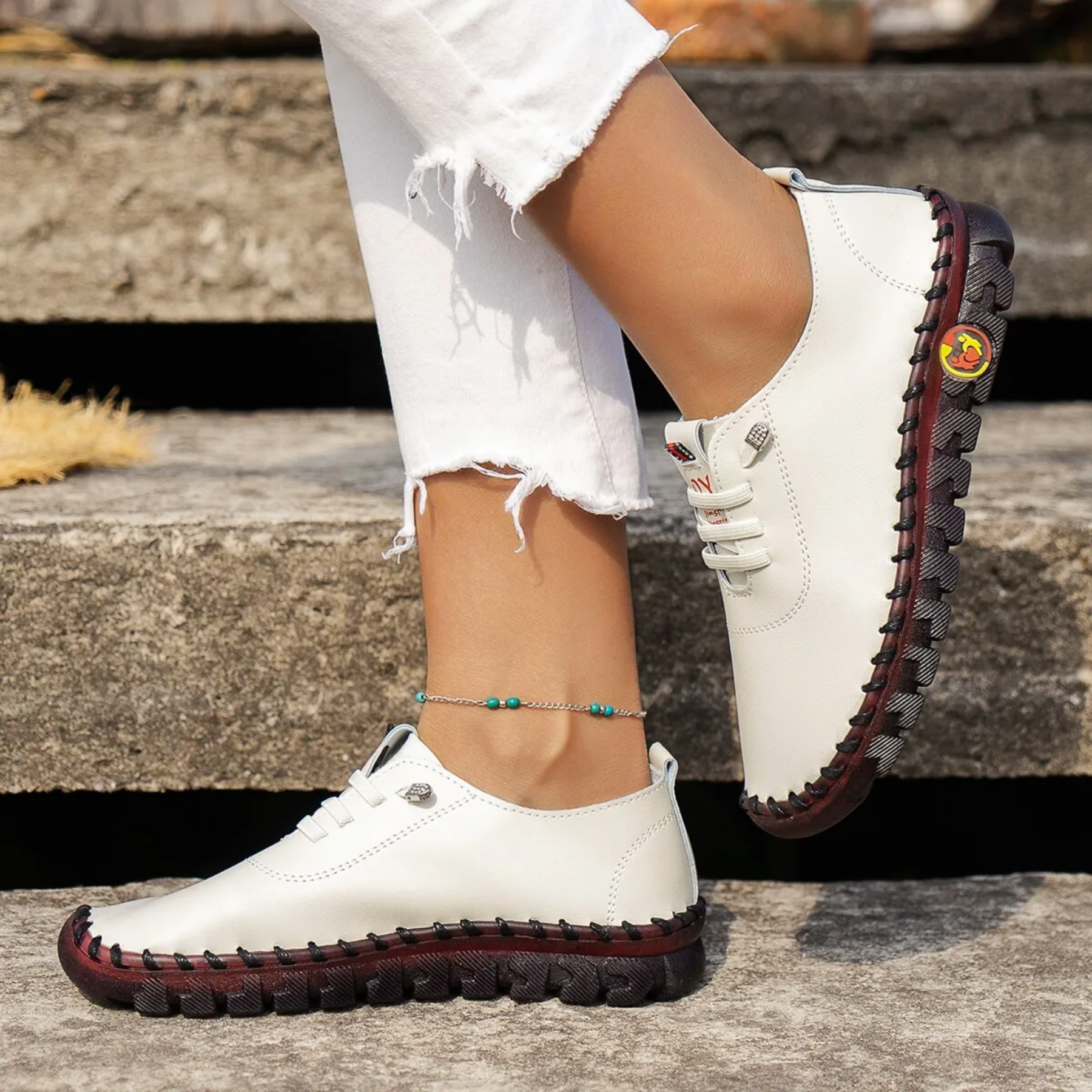 Orthopedic Shoes For Women Soft Non-slip Lace Up Arch-support Leather Fashion