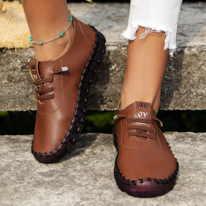 Orthopedic Shoes For Women Soft Non-slip Lace Up Arch-support Leather Fashion
