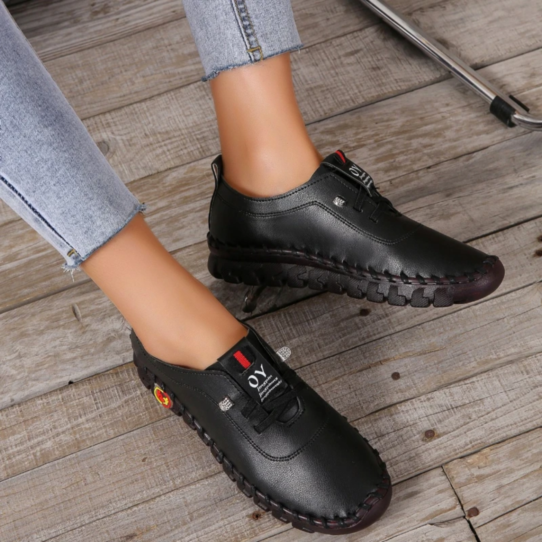 Orthopedic Shoes For Women Soft Non-slip Lace Up Arch-support Leather Fashion