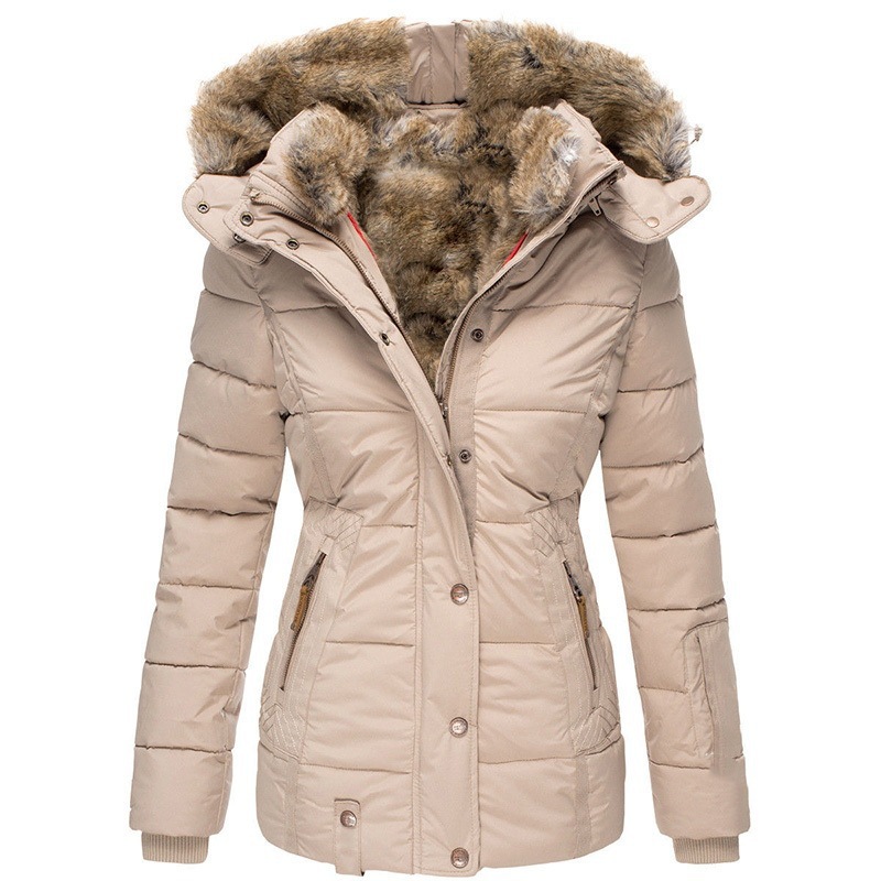 Women's Winter Outdoor Hiking Parka Coat with Faux Fur Lined Outdoor Windproof Coat